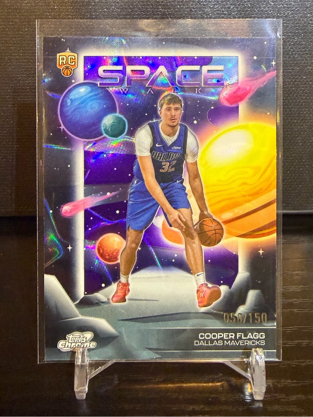Topps 2025-26 Cosmic Chrome Cooper Flagg RC Space Walk Rookie SW-6 Purple /150